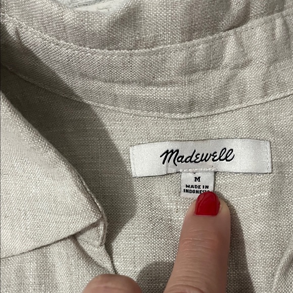 Madewell Linen Dress V-Neck - Picture 6 of 11